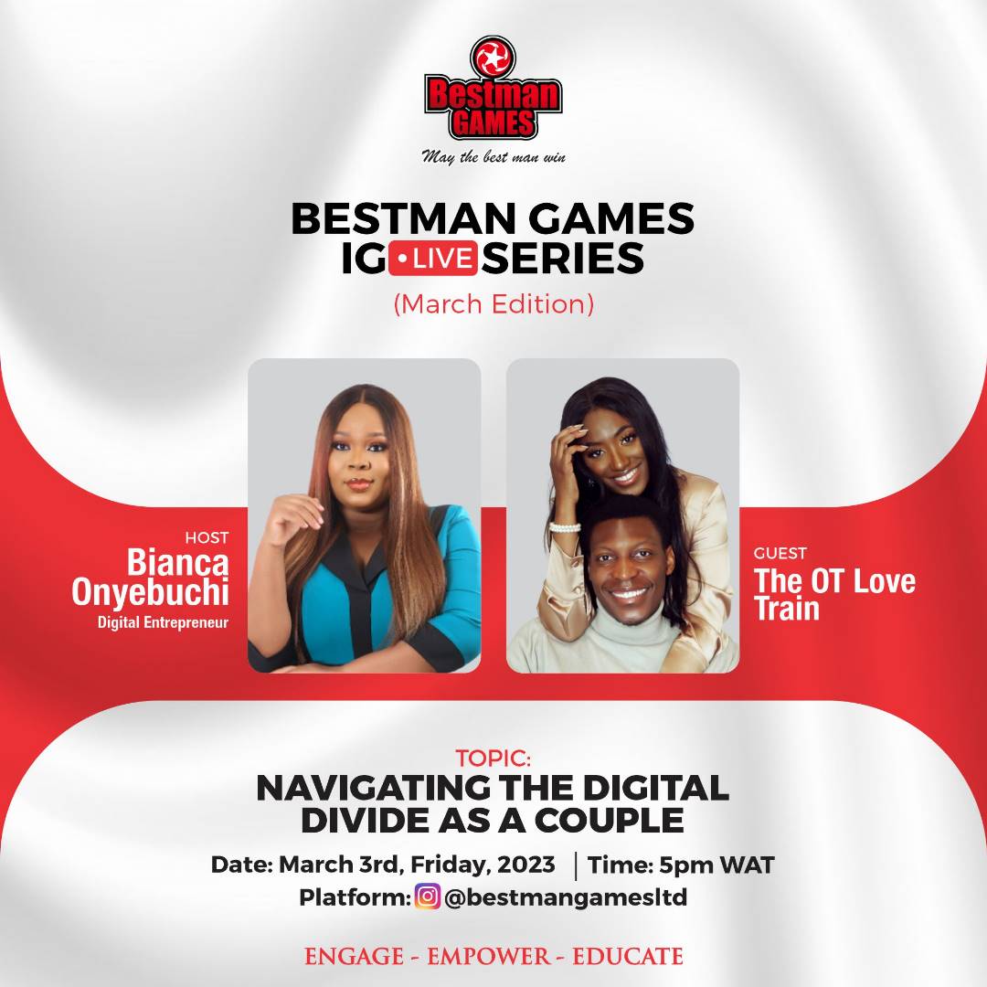 Bestman Games IG Live - Navigating the digital divide as a couple flyer