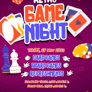 Retro Games Night 2025 Payment Plan: Squad Deal – ₦18,000 (4 tickets) Flyer