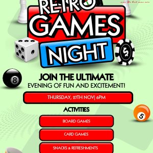 Retro Games Night 2025 Flyer